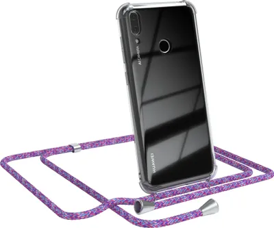Produktbild von EAZY CASE Handykette kompatibel mit Huawei Y7 2019 / Y7 Prime 2019, Handyhülle mit Umhängeband, Handykordel, Schutzhülle Clear, Band in Bunt
