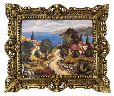 Obrázok produktu pre Baroková nástenná dekorácia v zlatom ráme, 45x38 cm