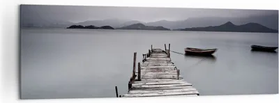 Produktbild von Bild auf Leinwand - Leinwandbild - Brücke See - 160x50cm - Wand Bild - Wanddeko - Wandbilder - Leinwanddruck - Bilder - Kunstdruck - Wanddekoration - Leinwand bilder - Wandkunst - AB160x50-3547