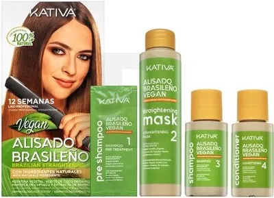 Image de Kativa Brazilian Straightening Vegan Kit kit à la kératine pour le lissage des cheveux 225 ml