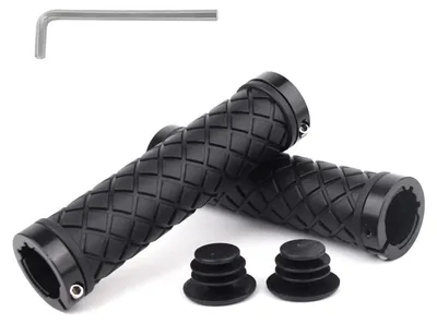 Image de Poignées de vélo, poignées de guidon, ergonomiques, antidérapantes, en caoutchouc, à double fixation, 22 mm, compatibles VTT, BMX, vélos électriques, trottinettes