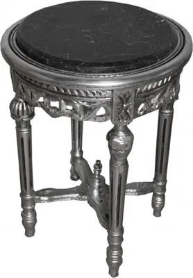 Immagine prodotto di Tavolino barocco rotondo in argento ModY15 53 x 38 cm stile antico