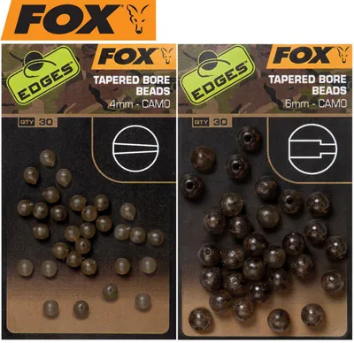 Produktbild von Fox Edges Camo Tapered Bore bead - 30 Perlen für Karpfenmontagen, Durchmesser:6mm