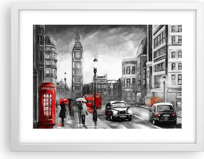 Produktbild von Gerahmtes Poster - Weißer Rahmen - London Bus - 40x30 cm - Wand Bild - Wanddeko - Wandbilder - Kunstposter - Wandposter - Bilderrahmen - Bilder - Kunstdruck - Wandbild - P2WAA40x30-3939
