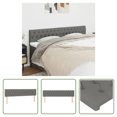 Produktbild von The Living Store Kopfteile 2 Stk. Dunkelgrau 100x7x78/88 cm Stoff