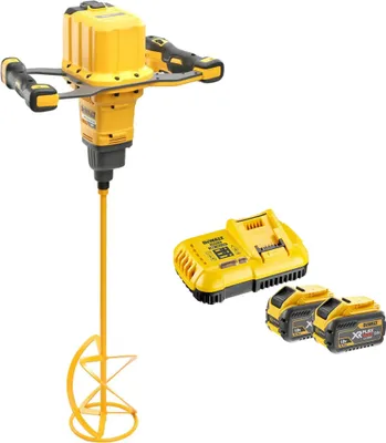 Produktbild von DEWALT XR FLEXVOLT 54V Akku-Mischer + 2 Batterien 54V 3.0Ah + 160 mm Spiralstab - DCD240X2