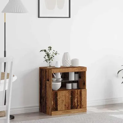 Zdjęcie produktu dla vidaXL Kredens LED brązowy 60,5 x 37 x 67 cm materiał drewnopochodny