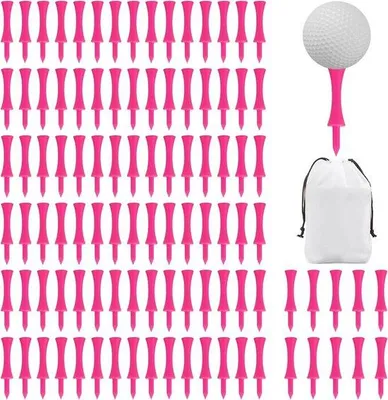 Immagine prodotto di Tee da golf rosa, in plastica, personalizzabili