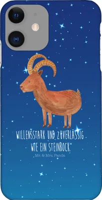 Produktbild von Mr. & Mrs. Panda Iphone 11 Handyhülle Sternzeichen Steinbock - Sternenhimmel Blau - Geschenk, Pro, Geburtstag Januar, Bock, Cover, Aszendent, Handy Schutzhülle, Hülle