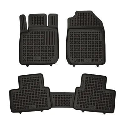 Productafbeelding van REZAW PLAST rubberen vloermatset voor de ISUZU D-MAX III (RG01), voor- en achterkant