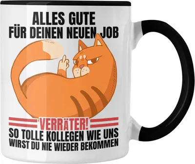 Produktbild von Trendation - Jobwechsel Tasse Geschenk Neuer Job Abschied Abschiedsgeschenk Kollege Kollegin Alles Gute Für Den Neuen Job Lustig (Schwarz)
