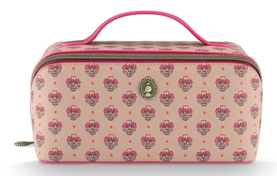 Imagen del producto de Pip Studio neceser Cyrille Cosmetic Bag Jaipur Flower Light Pink marrón topo