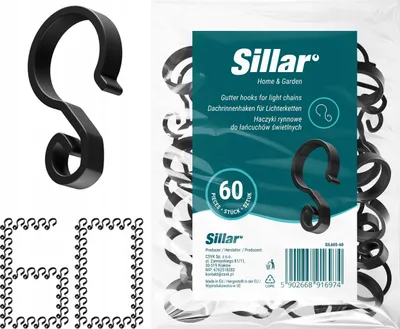 Produktbild von Sillar 60er Set Dachrinnenhaken - Befestigung für Lichterketten & Weihnachtsbeleuchtung an Dachrinnen Haken Halterung Regenrinne Halter