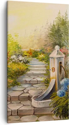 Produktbild von Bild auf Leinwand - Leinwandbild - Garten Blumen Sommer - 45x80cm - Wand Bild - Wanddeko - Leinwanddruck - Bilder - Kunstdruck - Wanddekoration - Leinwand bilder - Wandkunst - PA45x80-3694