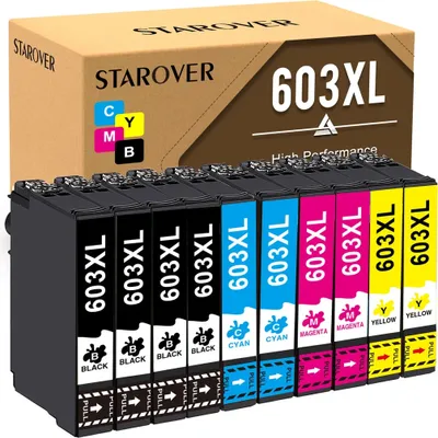 Produktbild von 🔶10x 603XL für Epson 603 XL Druckerpatronen Multipack 🖨️ Kompatibel für Epson XP3150 XP3100 XP4100 XP7100 XP2105 XP2150 XP4105 WF 2830 2510 2835❗❗
