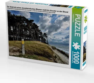 Produktbild von CALVENDO Puzzle Der Wald mit seinen charakteristischen Bäumen reicht bis hinunter an den Strand | 1000 Teile Lege-Größe 64x48cm Foto-Puzzle für glückliche Stunden