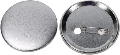 Produktbild von Metallische Runde Badge, 58mm, 100 Stück, für Kunsthandwerk und Kreativprojekte