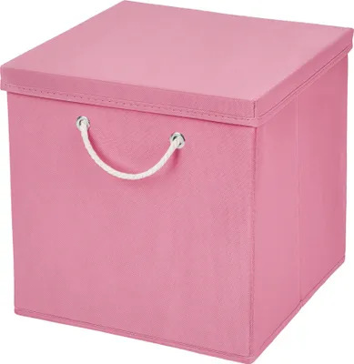 Produktbild von 1 Stück Rosa Faltbox 30 x 30 x 30 cm  Aufbewahrungsbox faltbar mit Kordel und mit Deckel