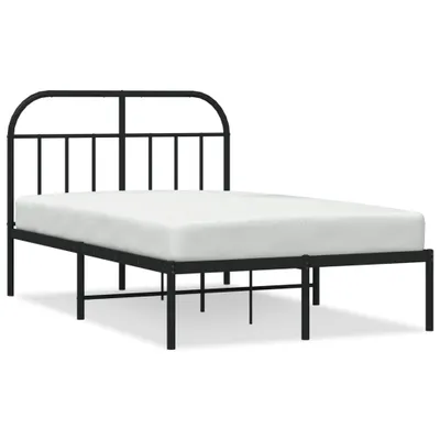 Image de vidaXL Cadre de lit avec tête de lit en métal noir 120x190 cm