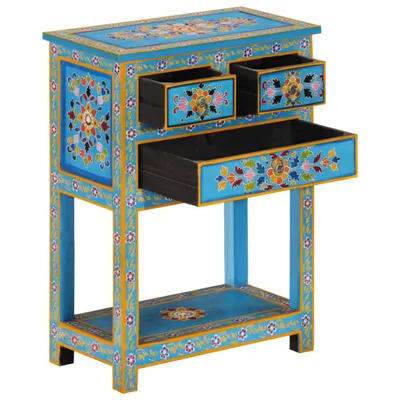 Zdjęcie produktu dla vidaXL Kredens turkusowy 55x30x76 cm lite drewno mango