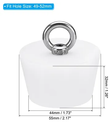 Produktbild von Gummistopfen Konisch Wei?er Laborstecker mit Ring Silikon Wasserstopfen 49-52 mm Vollgummi Stopfen fš¹r Testr?hren Wasserleitung Abflussloch 2 Stš¹ck
