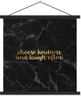Produktbild von MuchoWow® Textilposter Zitate - Sprichwörter - Gold - Marmor 40x40 cm mit schwarzem Rahmen - Fotos