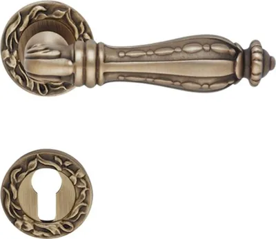 Produktbild von Casa Padrino Barock Türklinken Set Messing Patiniert 15,1 x H. 5,3 cm - Barockstil Möbel