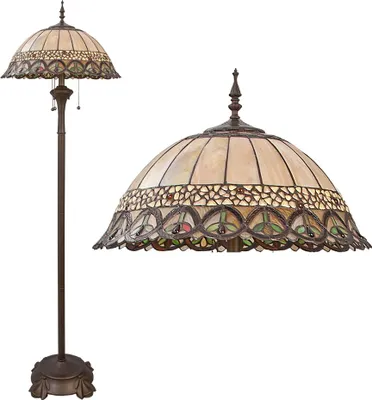 Produktbild von Clayre & Eef Tiffany Stehlampe Ø 50x165 cm Beige Braun Metall