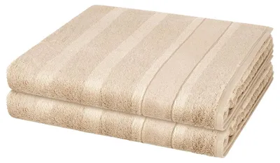 Produktbild von Cawö Noblesse 2 X Duschtuch im Set Extraflauschige Veloursstreifen, Hochwertige Baumwollqualität, Pflegeleicht und trocknergeeignet