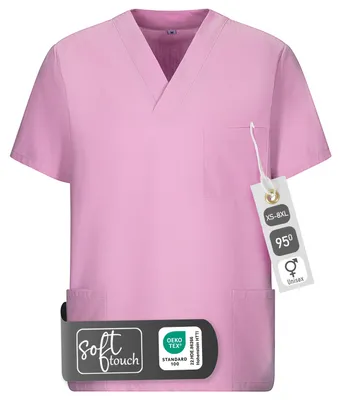 Produktbild von Medizinischer Schlupf-Kasack, Uni, kurzarm, V-Ausschnitt, für Klinik, Pflege, Praxis