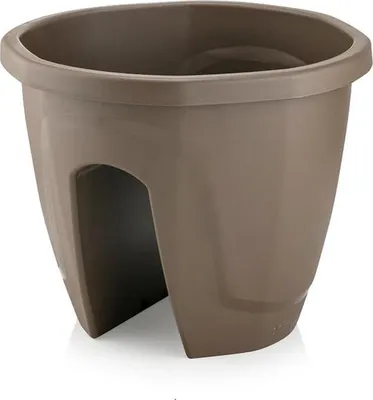 Produktbild von Serinova Balkonpot Ø30 cm – Hangbloempot aus recyceltem Material, UV-beständig, winterhart, mit Drainage, Mokka