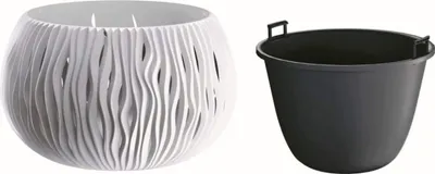 Image de Květináč SANDY BOWL s vkladem 23,8 cm - barva: bílá