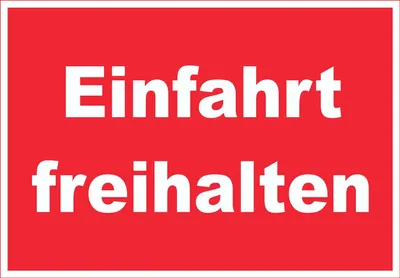 Produktbild von Einfahrt freihalten Schild weiß-rot A2 (420x594mm)