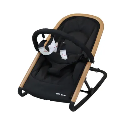 Productafbeelding van Deryan Rocker Babywippe – Luxe 2-in-1 – Met speelboog – Zwart