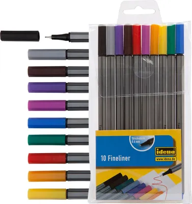 Produktbild von Idena 516113 - Fineliner, 10 Stück, 0.4 mm Stärke, im Etui