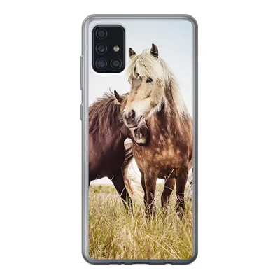 Produktbild von MuchoWow® Handyhülle Schutzhülle Hülle für Samsung Galaxy A52 5G Pferde - Gras - Frühling Silikon Softcase Handy Hülle - Umschlag