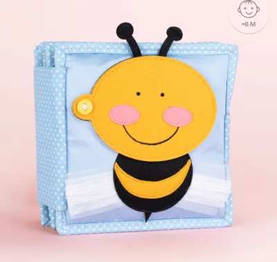 Produktbild von Jolly Designs Premium Mini Quiet Book für Babys - Montessori Spielzeug ab 6 Monaten - Motorik Buch aus Filz - Förderung der Feinmotorik & Sensorik