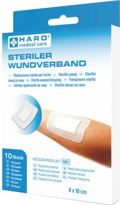 Produktbild von HARO Steriler Wundverband 80 x 100 mm weiß 10 Stück