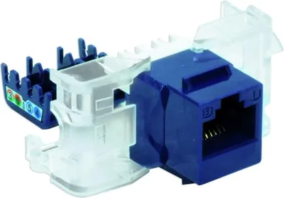 Produktbild von RJ45 UTP Cat. 5e werkzeuglose Datenbuchse, blauer Keystone