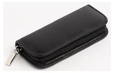 Produktbild von Hausapotheke 20 Globuli Gläser Leder (ohne Gläser) | Mini | OMEO® schwarz