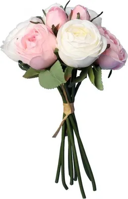 Produktbild von Strauß aus 9 Rosen, 28 cm, rosa und weiß