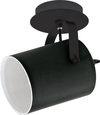 Produktbild von EGLO Deckenlampe Villabate, Deckenleuchte, Klassisch, Deckenstrahler aus Stahl und Textil, Wohnzimmerlampe in Schwarz, Weiß, Küchenlampe, E27