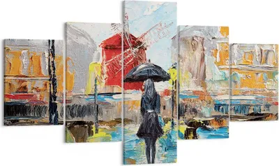 Produktbild von Bild auf Leinwand - Leinwandbild - 5 Teile - Frau Bild Öl - 125x70cm - Wand Bild - Wanddeko - Wandbilder - Leinwanddruck - Bilder - Wanddekoration - Leinwand bilder - Wandbild - EA125x70-4974