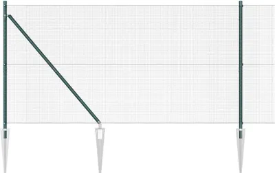 Image de vidaXL Clôture en fil de fer soudé avec pointes, en acier et PVC vert, en treillis