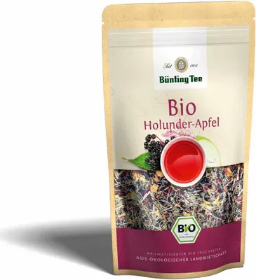 Obrázek produktu pro Büntingovocný čaj s příchutí bezinky a jablka sypaný čaj 90g
