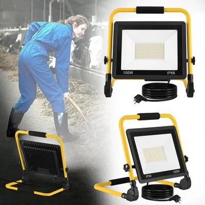 Obrázok produktu pre VA-Cerulean LED stavebné svietidlo 100W, studená biela, s podstavcom, 3m káblom, IP66, vhodné na stavby, do garáže a dielne