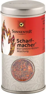 Obrázek produktu pro Sonnentor 07378, Koření vločky, 30 g, Bazalka, Černý pepř, Chilli paprička, Česnek, Oregano, Rozmarýn, Tymián, 290 kcal, 1205 kJ, 5,42 g
