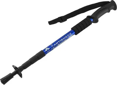 Produktbild von MidGard Teleskop Nordic Walking Stock, 50-110 cm höhenverstellbar, Antischock Dämpfung, Wanderstöcke Blau 1 Stk.