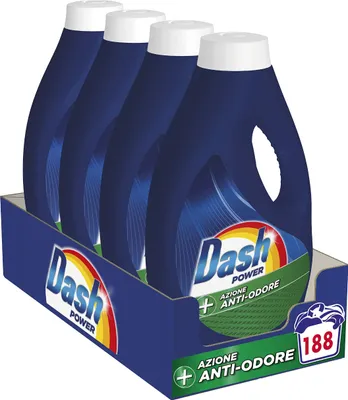 Produktbild von Dash Flüssigwaschmittel, 188 Waschgänge (4 x 47), geruchshemmende Technologie, neutralisiert Gerüche
