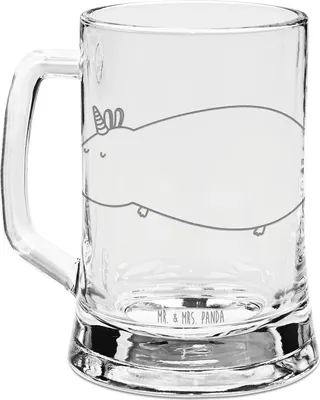 Produktbild von Mr. & Mrs. Panda Krug Einhorn Meerschweinchen - Transparent - Geschenk, Einhörner, Humpen, Glaskrug, Meerschwein, Gravur Bierkrug, Mit, Unicorn, Meerhörnchen, Seidel